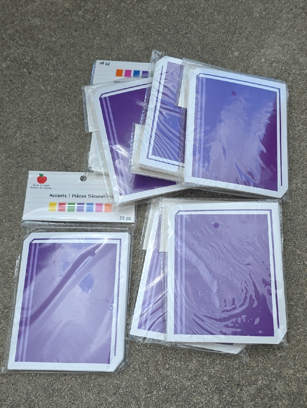 Assorted Classroom Accent Cards -  7 Packs of School Labels Each Pack Has 28 pc